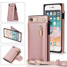 Load image into Gallery viewer, Cross-body Zipper Square TPU+PU Back Cover Case with Holder &amp; Card Slots &amp; Wallet &amp; Strap, For iPhone 8 Plus / 7 Plus, For iPhone 11, For iPhone 11 Pro, For iPhone 11 Pro Max, For iPhone 12 mini, For iPhone 12 / 12 Pro, For iPhone 12 Pro Max           ...
