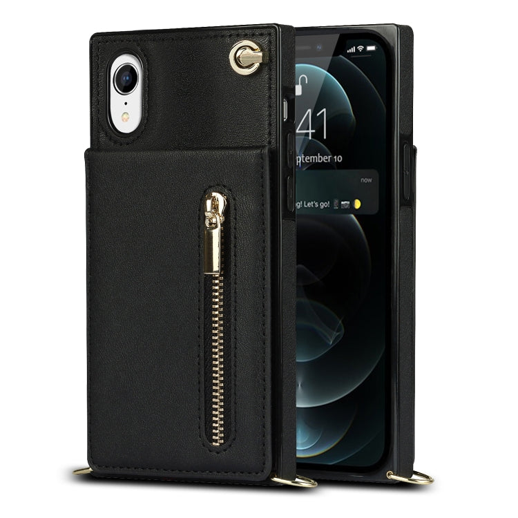 Cross-body Zipper Square TPU+PU Back Cover Case with Holder & Card Slots & Wallet & Strap, For iPhone XR, For iPhone XS Max