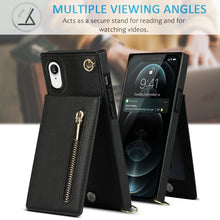 Load image into Gallery viewer, Cross-body Zipper Square TPU+PU Back Cover Case with Holder &amp; Card Slots &amp; Wallet &amp; Strap, For iPhone XR, For iPhone XS Max