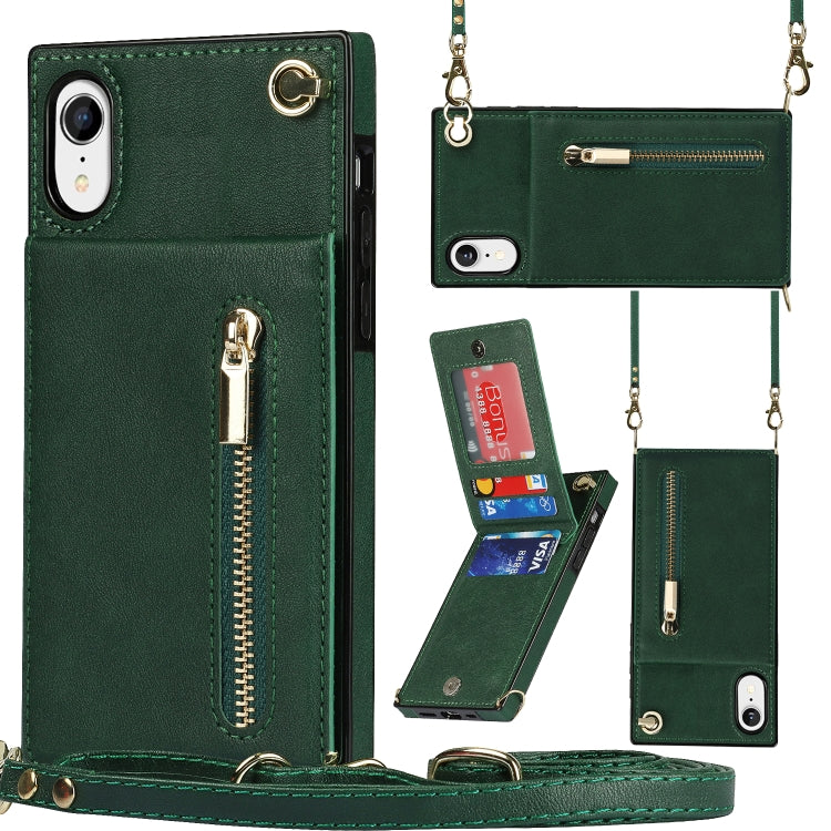 Cross-body Zipper Square TPU+PU Back Cover Case with Holder & Card Slots & Wallet & Strap, For iPhone XR, For iPhone XS Max