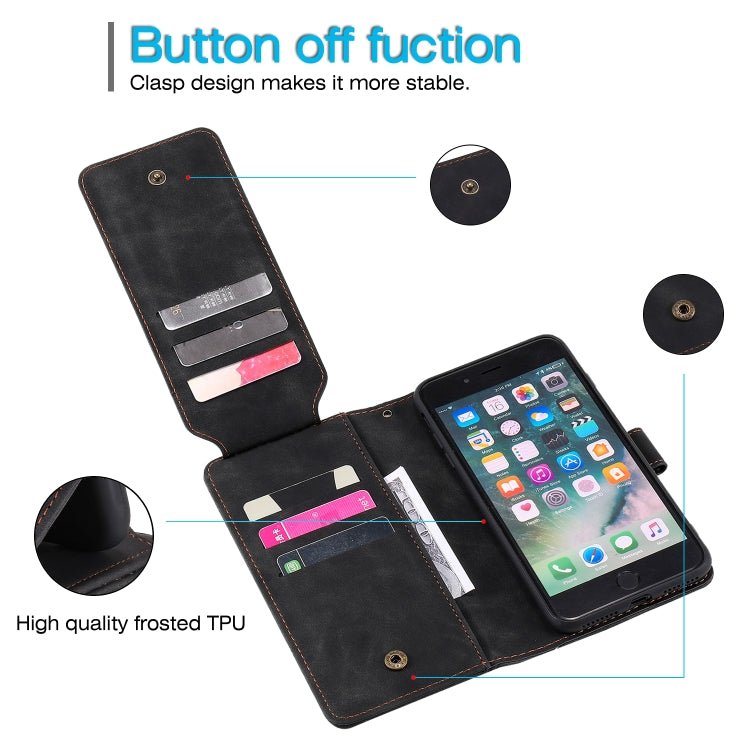 Skin Feel Business Horizontal Flip PU Leather Case with Holder & Multi-Card Slots & Wallet & Lanyard & Photo Frame, For iPhone 8 Plus / 7 Plus, For iPhone SE 2022 / SE 2020 / 8 / 7