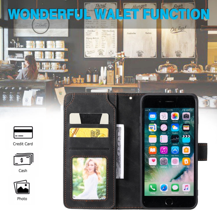 Skin Feel Business Horizontal Flip PU Leather Case with Holder & Multi-Card Slots & Wallet & Lanyard & Photo Frame, For iPhone 8 Plus / 7 Plus, For iPhone SE 2022 / SE 2020 / 8 / 7
