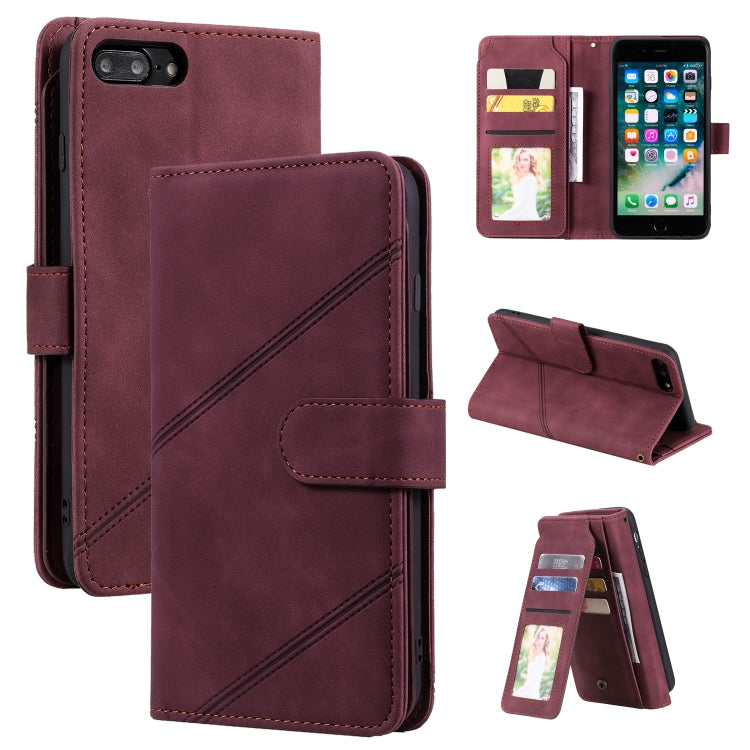 Skin Feel Business Horizontal Flip PU Leather Case with Holder & Multi-Card Slots & Wallet & Lanyard & Photo Frame, For iPhone 8 Plus / 7 Plus, For iPhone SE 2022 / SE 2020 / 8 / 7