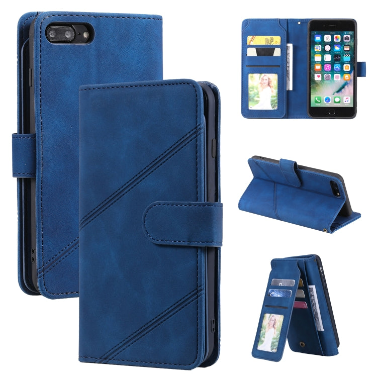 Skin Feel Business Horizontal Flip PU Leather Case with Holder & Multi-Card Slots & Wallet & Lanyard & Photo Frame, For iPhone 8 Plus / 7 Plus, For iPhone SE 2022 / SE 2020 / 8 / 7