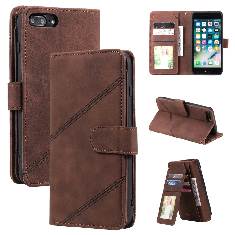 Skin Feel Business Horizontal Flip PU Leather Case with Holder & Multi-Card Slots & Wallet & Lanyard & Photo Frame, For iPhone 8 Plus / 7 Plus, For iPhone SE 2022 / SE 2020 / 8 / 7