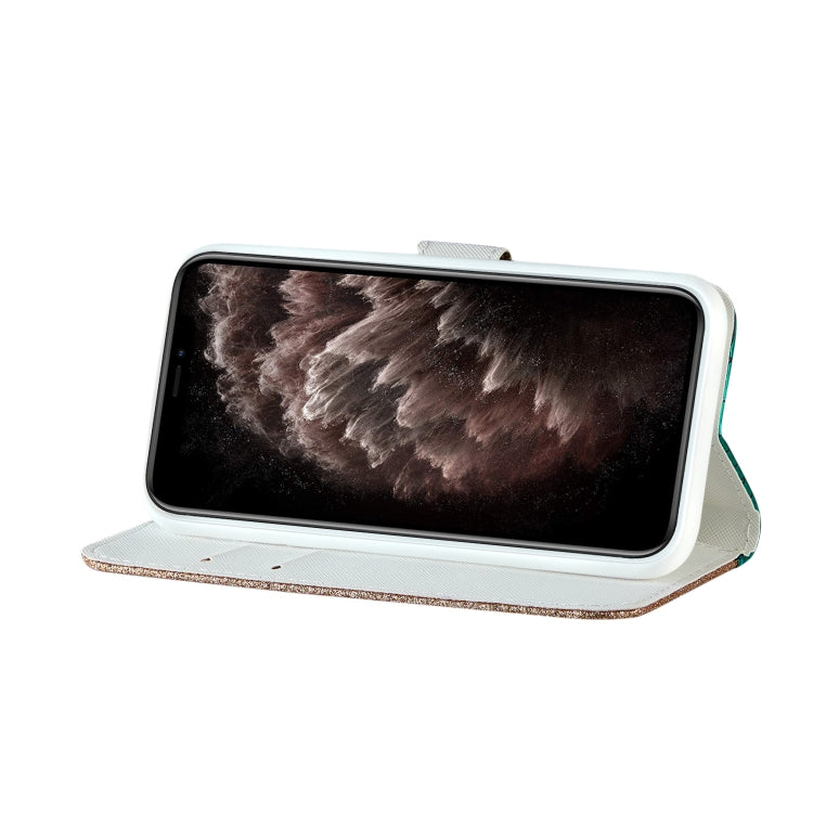 Laser Glitter Powder Matching Crocodile Texture Horizontal Flip Leather Case with Card Slots & Holder & Wallet, For iPhone 13 Pro Max, For iPhone 13 Pro, For iPhone 13, For iPhone 13 mini