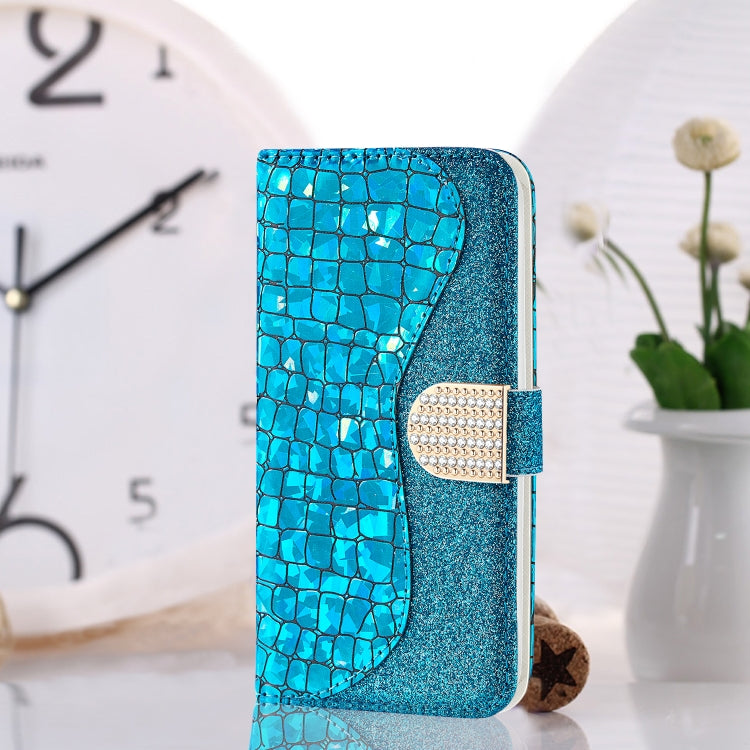 Laser Glitter Powder Matching Crocodile Texture Horizontal Flip Leather Case with Card Slots & Holder & Wallet, For iPhone 13 Pro Max, For iPhone 13 Pro, For iPhone 13, For iPhone 13 mini