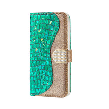 Load image into Gallery viewer, Laser Glitter Powder Matching Crocodile Texture Horizontal Flip Leather Case with Card Slots &amp; Holder &amp; Wallet, For Samsung Galaxy A03s EU Version