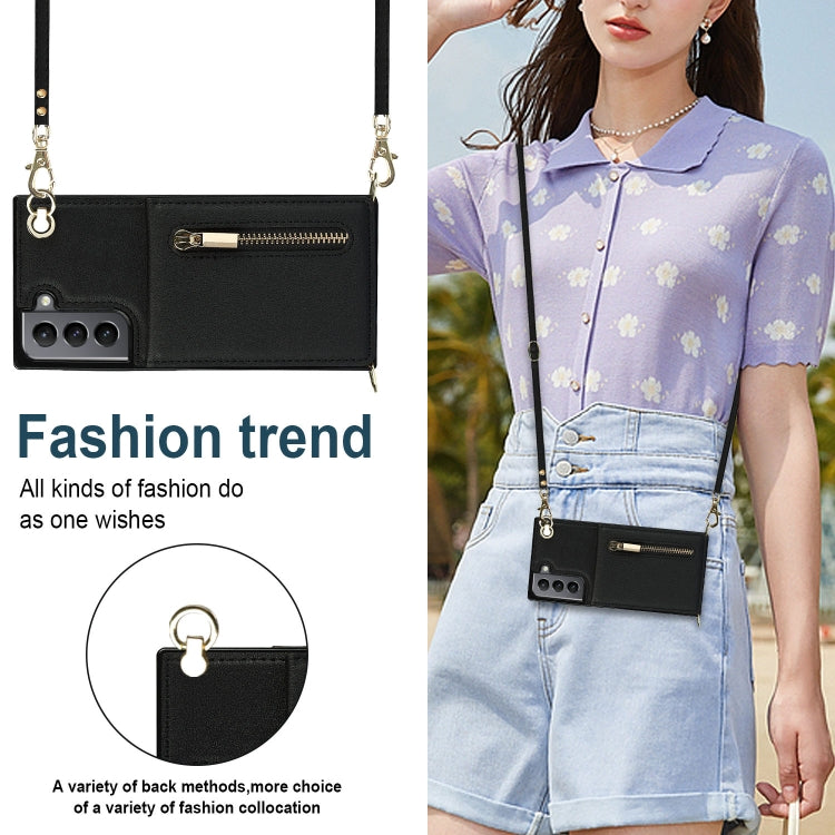 Cross-body Zipper Square TPU+PU Back Cover Case with Holder & Card Slots & Wallet & Strap, For Samsung Galaxy S21 5G, For Samsung Galaxy S21+ 5G, For Samsung Galaxy S21 Ultra 5G, For Samsung Galaxy S20, For Samsung Galaxy S20+                          ...