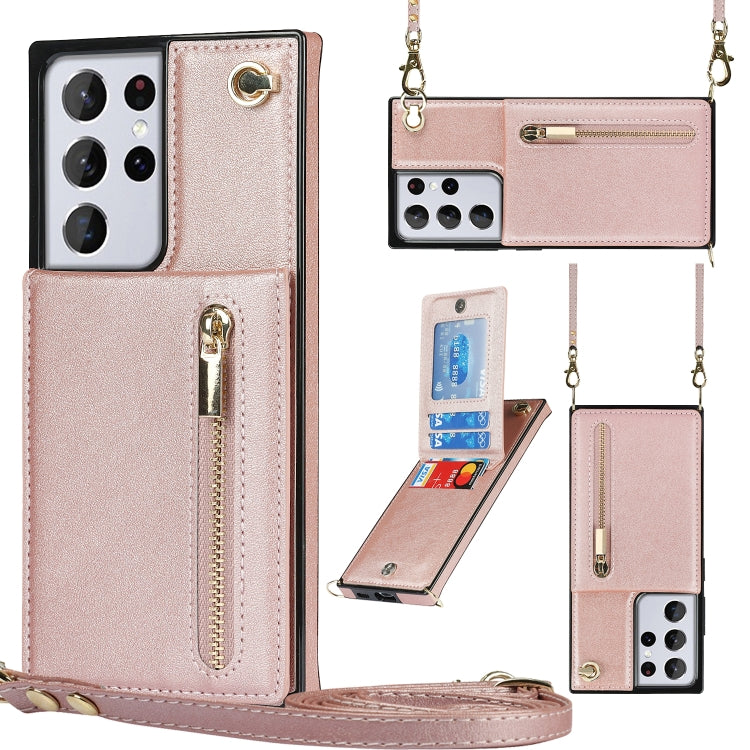 Cross-body Zipper Square TPU+PU Back Cover Case with Holder & Card Slots & Wallet & Strap, For Samsung Galaxy S21 5G, For Samsung Galaxy S21+ 5G, For Samsung Galaxy S21 Ultra 5G, For Samsung Galaxy S20, For Samsung Galaxy S20+                          ...