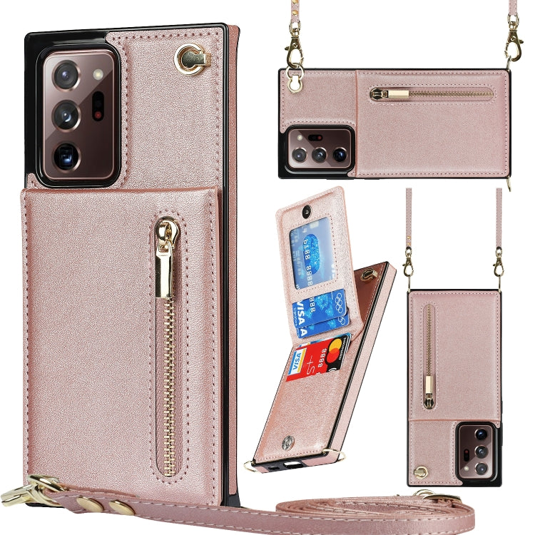 Cross-body Zipper Square TPU+PU Back Cover Case with Holder & Card Slots & Wallet & Strap, For Samsung Galaxy S21 5G, For Samsung Galaxy S21+ 5G, For Samsung Galaxy S21 Ultra 5G, For Samsung Galaxy S20, For Samsung Galaxy S20+                          ...