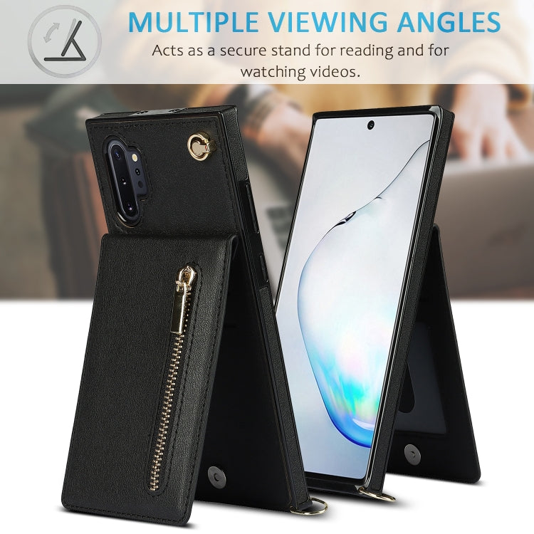 Cross-body Zipper Square TPU+PU Back Cover Case with Holder & Card Slots & Wallet & Strap, For Samsung Galaxy Note10+, For Samsung Galaxy S10, For Samsung Galaxy S10 Plus, For Samsung Galaxy S10e, For Samsung Galaxy S9, For Samsung Galaxy S9 Plus      ...