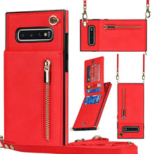 Load image into Gallery viewer, Cross-body Zipper Square TPU+PU Back Cover Case with Holder &amp; Card Slots &amp; Wallet &amp; Strap, For Samsung Galaxy Note10+, For Samsung Galaxy S10, For Samsung Galaxy S10 Plus, For Samsung Galaxy S10e, For Samsung Galaxy S9, For Samsung Galaxy S9 Plus      ...