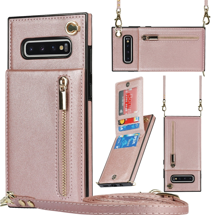 Cross-body Zipper Square TPU+PU Back Cover Case with Holder & Card Slots & Wallet & Strap, For Samsung Galaxy Note10+, For Samsung Galaxy S10, For Samsung Galaxy S10 Plus, For Samsung Galaxy S10e, For Samsung Galaxy S9, For Samsung Galaxy S9 Plus      ...