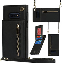 Load image into Gallery viewer, Cross-body Zipper Square TPU+PU Back Cover Case with Holder &amp; Card Slots &amp; Wallet &amp; Strap, For Samsung Galaxy Note10+, For Samsung Galaxy S10, For Samsung Galaxy S10 Plus, For Samsung Galaxy S10e, For Samsung Galaxy S9, For Samsung Galaxy S9 Plus      ...