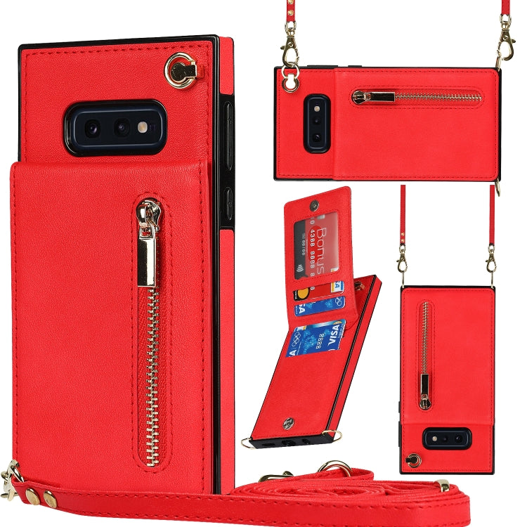 Cross-body Zipper Square TPU+PU Back Cover Case with Holder & Card Slots & Wallet & Strap, For Samsung Galaxy Note10+, For Samsung Galaxy S10, For Samsung Galaxy S10 Plus, For Samsung Galaxy S10e, For Samsung Galaxy S9, For Samsung Galaxy S9 Plus      ...