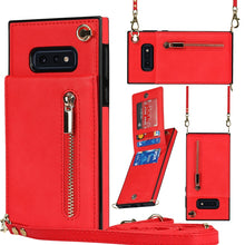 Load image into Gallery viewer, Cross-body Zipper Square TPU+PU Back Cover Case with Holder &amp; Card Slots &amp; Wallet &amp; Strap, For Samsung Galaxy Note10+, For Samsung Galaxy S10, For Samsung Galaxy S10 Plus, For Samsung Galaxy S10e, For Samsung Galaxy S9, For Samsung Galaxy S9 Plus      ...
