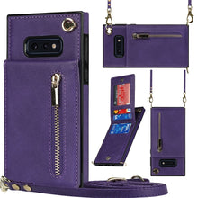 Load image into Gallery viewer, Cross-body Zipper Square TPU+PU Back Cover Case with Holder &amp; Card Slots &amp; Wallet &amp; Strap, For Samsung Galaxy Note10+, For Samsung Galaxy S10, For Samsung Galaxy S10 Plus, For Samsung Galaxy S10e, For Samsung Galaxy S9, For Samsung Galaxy S9 Plus      ...