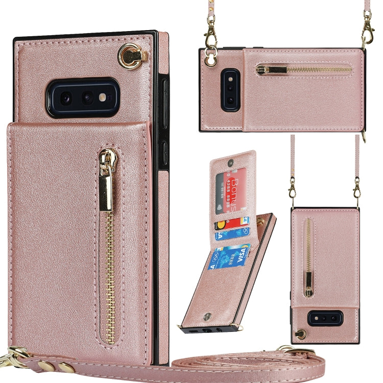 Cross-body Zipper Square TPU+PU Back Cover Case with Holder & Card Slots & Wallet & Strap, For Samsung Galaxy Note10+, For Samsung Galaxy S10, For Samsung Galaxy S10 Plus, For Samsung Galaxy S10e, For Samsung Galaxy S9, For Samsung Galaxy S9 Plus      ...