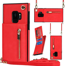 Load image into Gallery viewer, Cross-body Zipper Square TPU+PU Back Cover Case with Holder &amp; Card Slots &amp; Wallet &amp; Strap, For Samsung Galaxy Note10+, For Samsung Galaxy S10, For Samsung Galaxy S10 Plus, For Samsung Galaxy S10e, For Samsung Galaxy S9, For Samsung Galaxy S9 Plus      ...