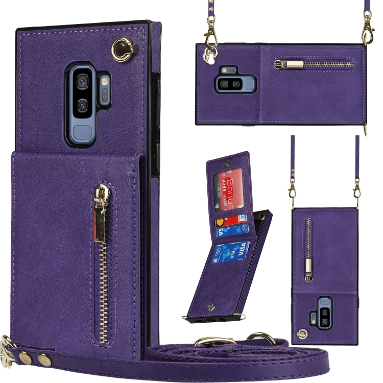 Cross-body Zipper Square TPU+PU Back Cover Case with Holder & Card Slots & Wallet & Strap, For Samsung Galaxy Note10+, For Samsung Galaxy S10, For Samsung Galaxy S10 Plus, For Samsung Galaxy S10e, For Samsung Galaxy S9, For Samsung Galaxy S9 Plus      ...