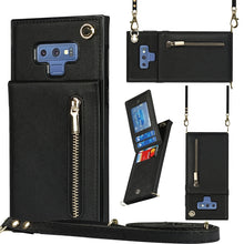 Load image into Gallery viewer, Cross-body Zipper Square TPU+PU Back Cover Case with Holder &amp; Card Slots &amp; Wallet &amp; Strap, For Samsung Galaxy Note10+, For Samsung Galaxy S10, For Samsung Galaxy S10 Plus, For Samsung Galaxy S10e, For Samsung Galaxy S9, For Samsung Galaxy S9 Plus      ...
