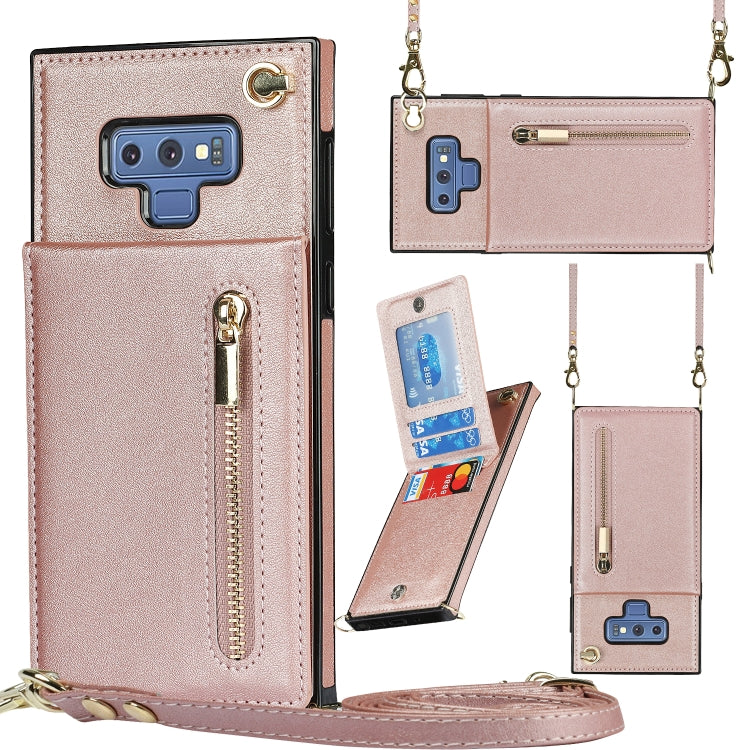 Cross-body Zipper Square TPU+PU Back Cover Case with Holder & Card Slots & Wallet & Strap, For Samsung Galaxy Note10+, For Samsung Galaxy S10, For Samsung Galaxy S10 Plus, For Samsung Galaxy S10e, For Samsung Galaxy S9, For Samsung Galaxy S9 Plus      ...