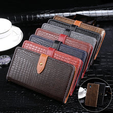 Load image into Gallery viewer, idewei Crocodile Texture Horizontal Flip Leather Case with Holder &amp; Card Slots &amp; Wallet, For Alcatel 1 2021, For Motorola Moto G Stylus 5G, For Nokia C01 Plus, For OPPO A16, For Samsung Galaxy M32, For Xiaomi Poco F3 GT