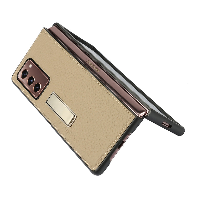 Lychee Texture Leather Protective Case with Holder, For Samsung Galaxy Z Fold2 5G