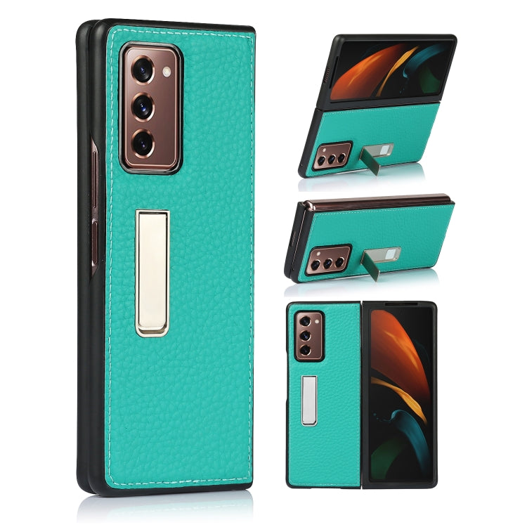 Lychee Texture Leather Protective Case with Holder, For Samsung Galaxy Z Fold2 5G