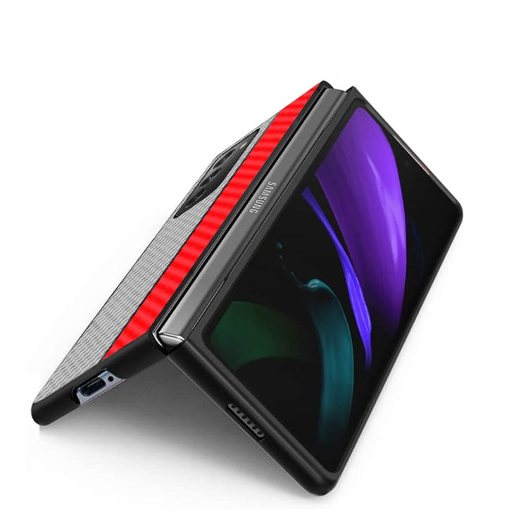 Carbon Fiber Texture Color Matching Protective Case, For Samsung Galaxy Z Fold2 5G