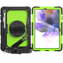 Load image into Gallery viewer, Shockproof Colorful Silicone + PC Protective Case with Holder &amp; Shoulder Strap &amp; Hand Strap &amp; Pen Slot For Samsung Galaxy Tab, For Samsung Galaxy Tab S7 FE 12.4 inch 2021 SM-T730 / SM-T736B