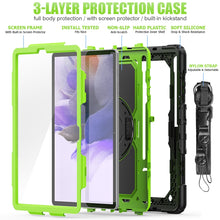 Load image into Gallery viewer, Shockproof Colorful Silicone + PC Protective Case with Holder &amp; Shoulder Strap &amp; Hand Strap &amp; Pen Slot For Samsung Galaxy Tab, For Samsung Galaxy Tab S7 FE 12.4 inch 2021 SM-T730 / SM-T736B
