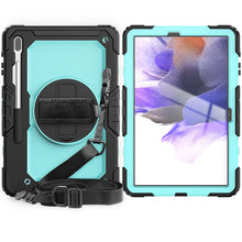 Load image into Gallery viewer, Shockproof Colorful Silicone + PC Protective Case with Holder &amp; Shoulder Strap &amp; Hand Strap &amp; Pen Slot For Samsung Galaxy Tab, For Samsung Galaxy Tab S7 FE 12.4 inch 2021 SM-T730 / SM-T736B