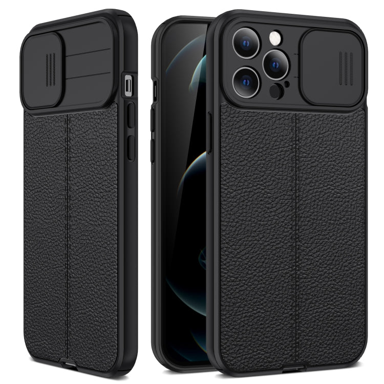 Litchi Texture Sliding Camshield TPU Protective Case, For iPhone 11, For iPhone 11 Pro, For iPhone 11 Pro Max, For iPhone 12 mini, For iPhone 12, For iPhone 12 Pro, For iPhone 12 Pro Max
