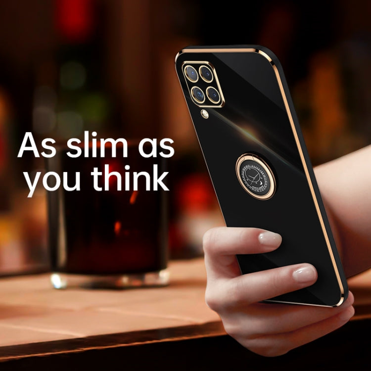 XINLI Straight Edge 6D Electroplate TPU Phone Case with Ring Holder, For Samsung Galaxy A22 4G, For Samsung Galaxy A52 5G, For Samsung Galaxy A72 5G, For Samsung Galaxy A82 5G