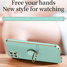 Load image into Gallery viewer, XINLI Straight Edge 6D Electroplate TPU Phone Case with Ring Holder, For Samsung Galaxy A22 4G, For Samsung Galaxy A52 5G, For Samsung Galaxy A72 5G, For Samsung Galaxy A82 5G