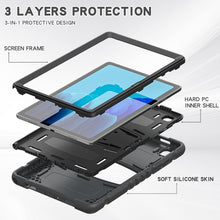 Load image into Gallery viewer, 3-Layer Protection Screen Frame + PC + Silicone Shockproof Combination Case with Holder, For Samsung Galaxy Tab A7 T500, For Samsung Galaxy Tab A8.4 2020 T307, For Samsung Galaxy Tab A8.0 2019 T290