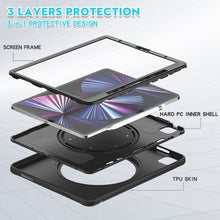 Load image into Gallery viewer, Shockproof TPU + PC Protective Case with 360 Degree Rotation Foldable Handle Grip Holder &amp; Pen Slot, For iPad Pro 12.9 2022 / 2021