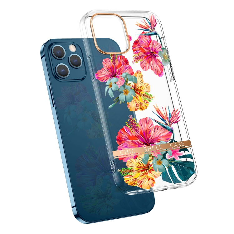 High Translucent Electroplating Flower Pattern TPU + PC Shockproof Case, For iPhone 11 Pro, For iPhone 12 Pro Max, For iPhone 11, For iPhone 11 Pro Max