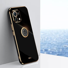 Load image into Gallery viewer, XINLI Straight Edge 6D Electroplate TPU Phone Case with Ring Holder, For Xiaomi Mi 11 Lite, For Xiaomi Redmi K30 Pro