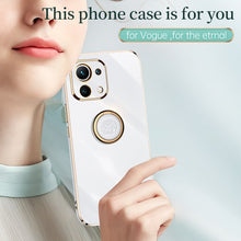 Load image into Gallery viewer, XINLI Straight Edge 6D Electroplate TPU Phone Case with Ring Holder, For Xiaomi Mi 11 Lite, For Xiaomi Redmi K30 Pro