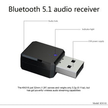 Load image into Gallery viewer, KN318 USB Bluetooth 5.1 Adapter Audio Receiver, KN318