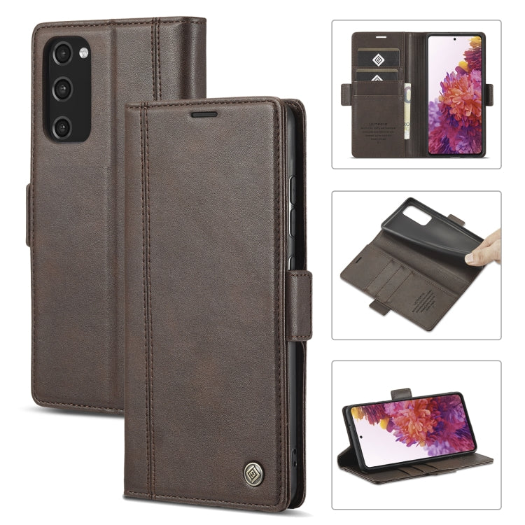 LC.IMEEKE Magnetic Buckle PU + TPU Horizontal Flip Leather Case with Holder & Card Slots & Wallet, For Samsung Galaxy S20 FE, For Samsung Galaxy S21 5G, For Samsung Galaxy S21+ 5G, For Samsung Galaxy S21 FE 5G