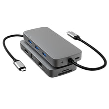 Load image into Gallery viewer, BL10V 10 in 1 USB-C / Type-C to RJ45 + VGA + HDMI + 3.5mm AUX + SD / TF Card Slot + PD USB-C / Type-C + USB 3.0 + 2 USB 2.0 Ports Docking Station HUB, BL10V