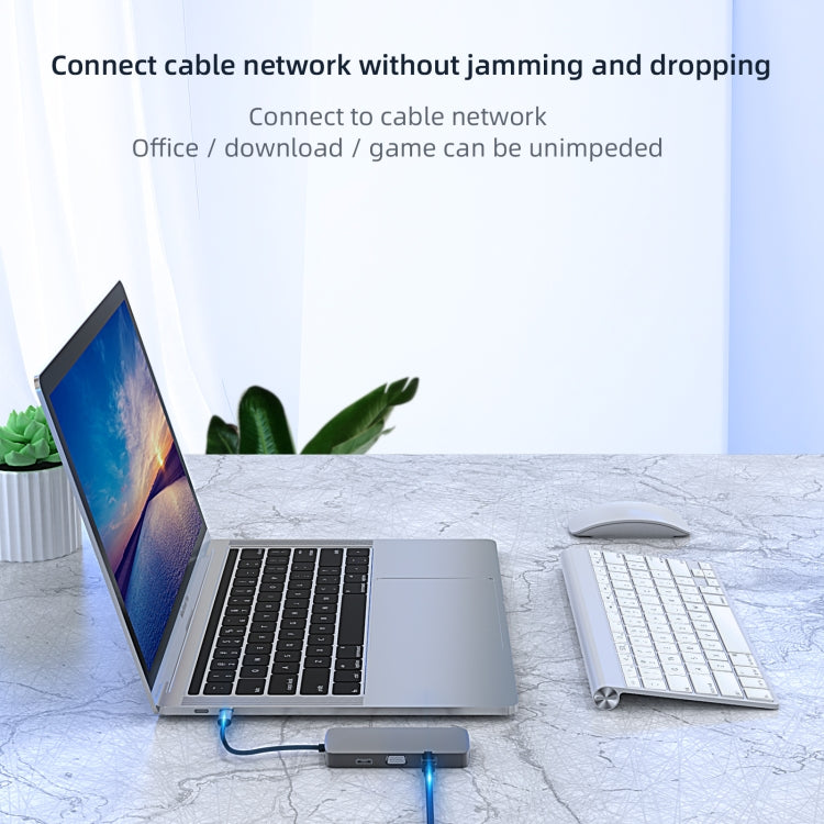BL10V 10 in 1 USB-C / Type-C to RJ45 + VGA + HDMI + 3.5mm AUX + SD / TF Card Slot + PD USB-C / Type-C + USB 3.0 + 2 USB 2.0 Ports Docking Station HUB, BL10V