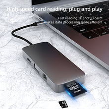 Load image into Gallery viewer, BL10V 10 in 1 USB-C / Type-C to RJ45 + VGA + HDMI + 3.5mm AUX + SD / TF Card Slot + PD USB-C / Type-C + USB 3.0 + 2 USB 2.0 Ports Docking Station HUB, BL10V