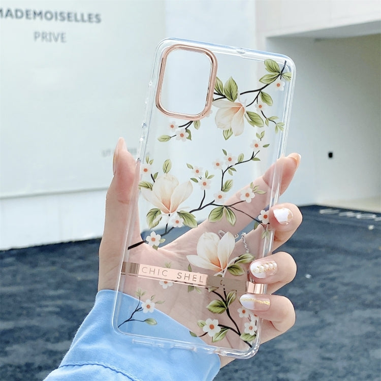 High Translucent Electroplating Flower Pattern TPU + PC Shockproof Case, For Samsung Galaxy A51 5G, For Samsung Galaxy A72 5G / 4G, For Samsung Galaxy S20+, For Samsung Galaxy A52 5G / 4G