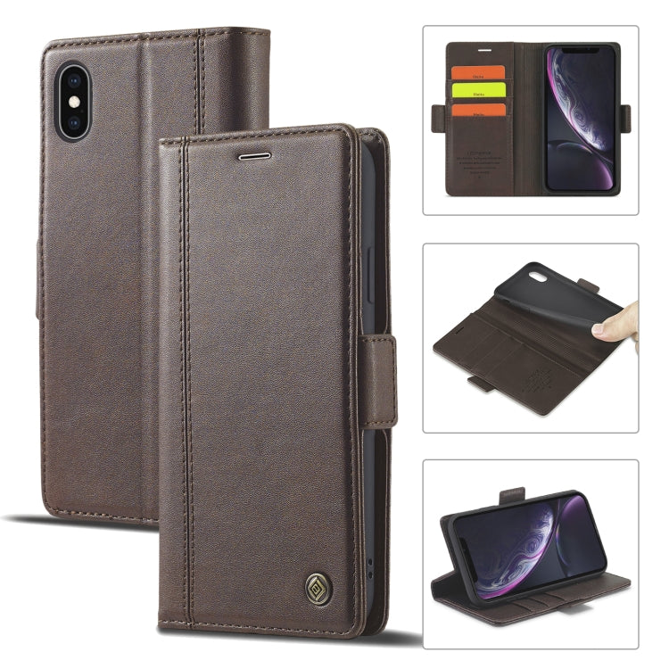 LC.IMEEKE Magnetic Buckle PU + TPU Horizontal Flip Leather Case with Holder & Card Slots & Wallet, For iPhone 8 Plus & 7 Plus, For iPhone X / XS, For iPhone XS Max, For iPhone XR, For iPhone 11, For iPhone 11 Pro, For iPhone 11 Pro Max                 ...