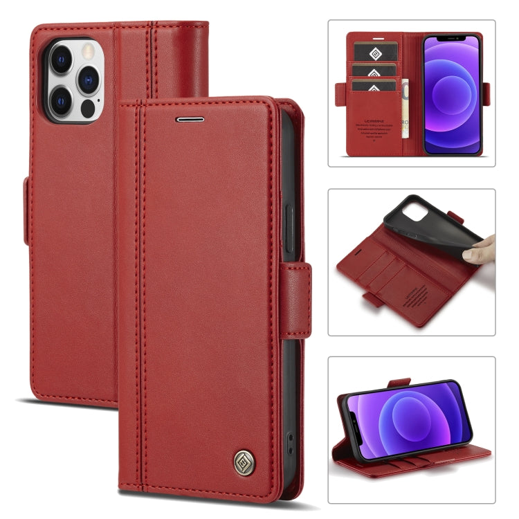 LC.IMEEKE Magnetic Buckle PU + TPU Horizontal Flip Leather Case with Holder & Card Slots & Wallet, For iPhone 12 mini